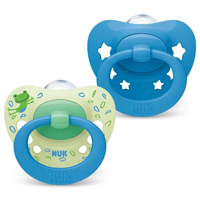 nuk-signature-babyschnuller-silikon-6-18-monate-blaue-sterne-2-st-ck image 1