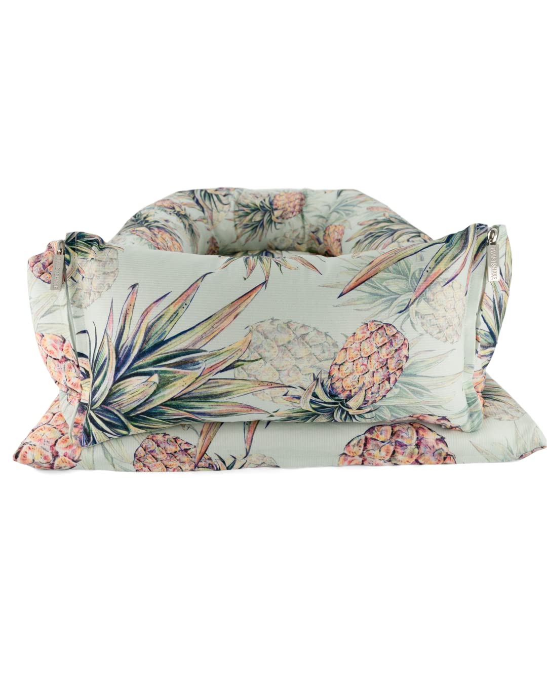 twistshake-bezug-f-r-babynest-aus-100-baumwolle-ananas-muster-mintfarben-passend image 5