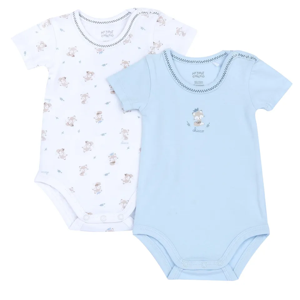 chicco-baby-body-set-mit-kurzarm-bodys-aus-weichem-stoff-2-teilig-designed-in-it image 1