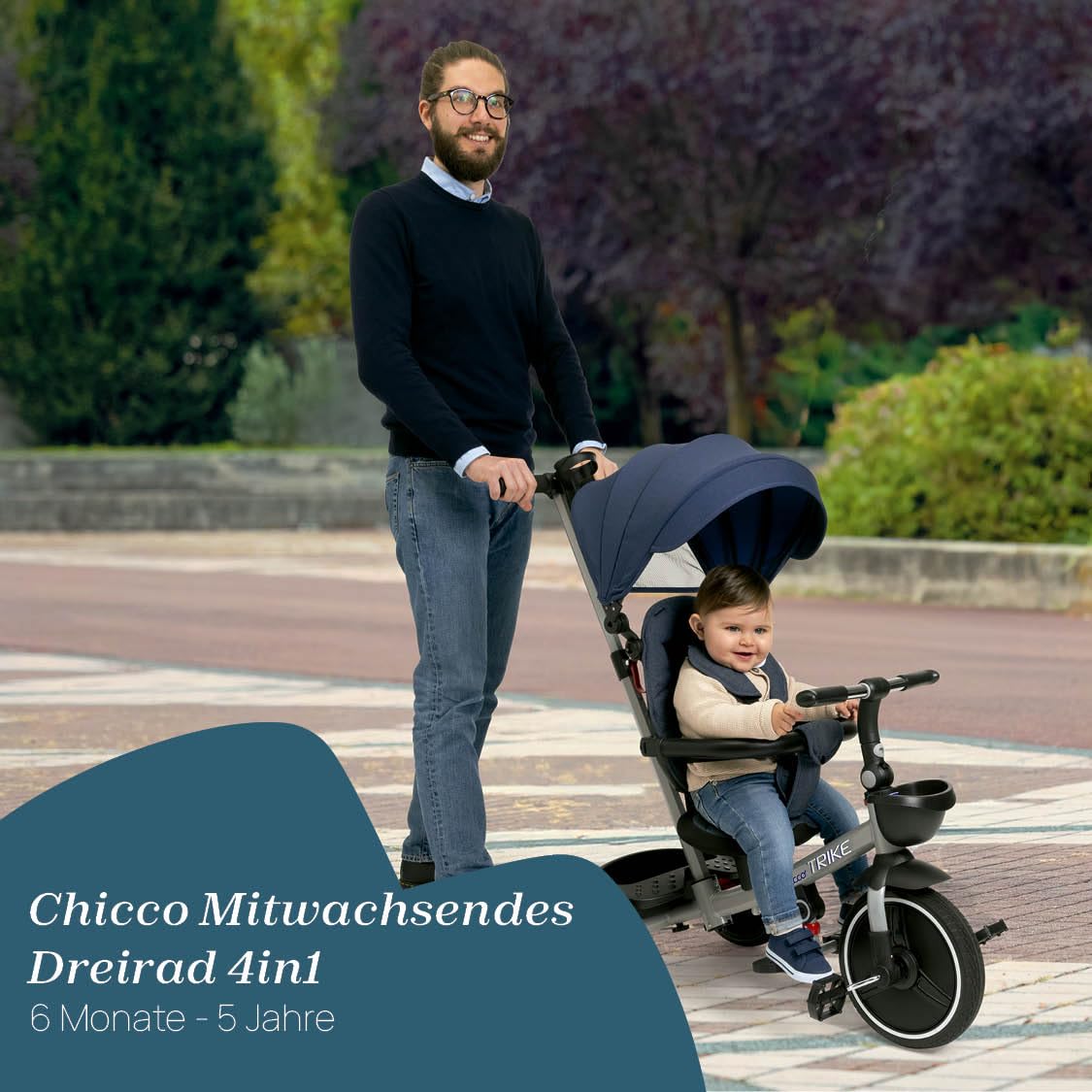 chicco-4in1-trike-metallrahmen-eva-r-der-4-punkt-gurtsystem-teleskopgriff-abnehm image 2