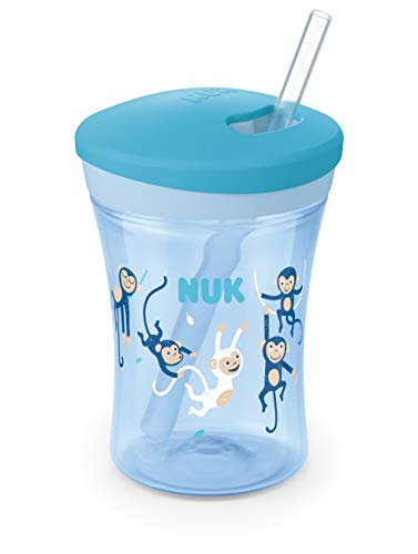 nuk-action-cup-trinklernflasche-mit-weichem-trinkhalm-230-ml-affen-blau-ab-12-mo image 5