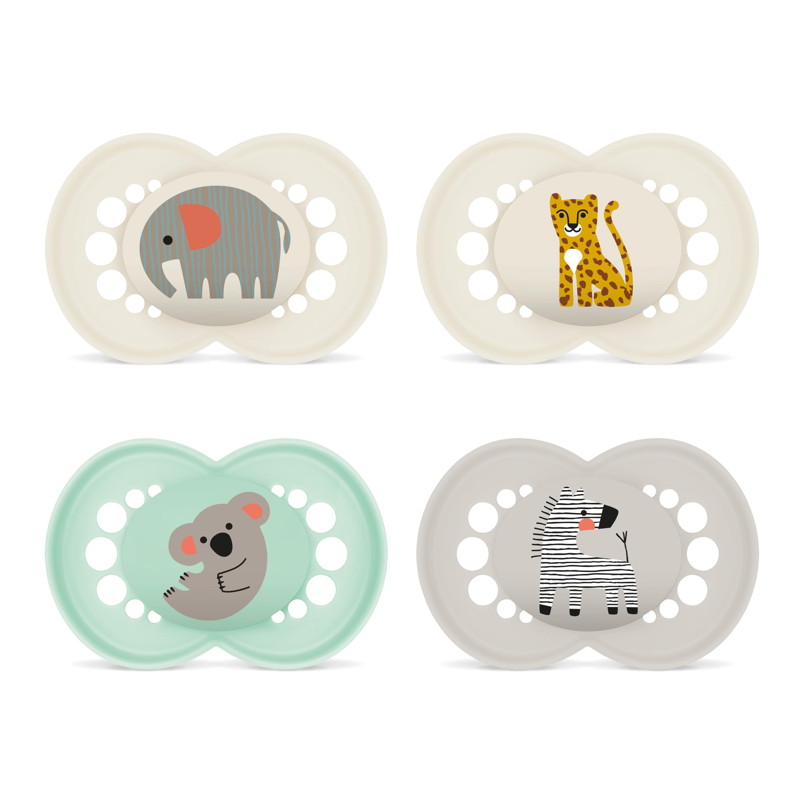 mam-original-schnuller-6-16-monate-4er-set-elefant-leopard-skinsoft-silikon-zahn image 2