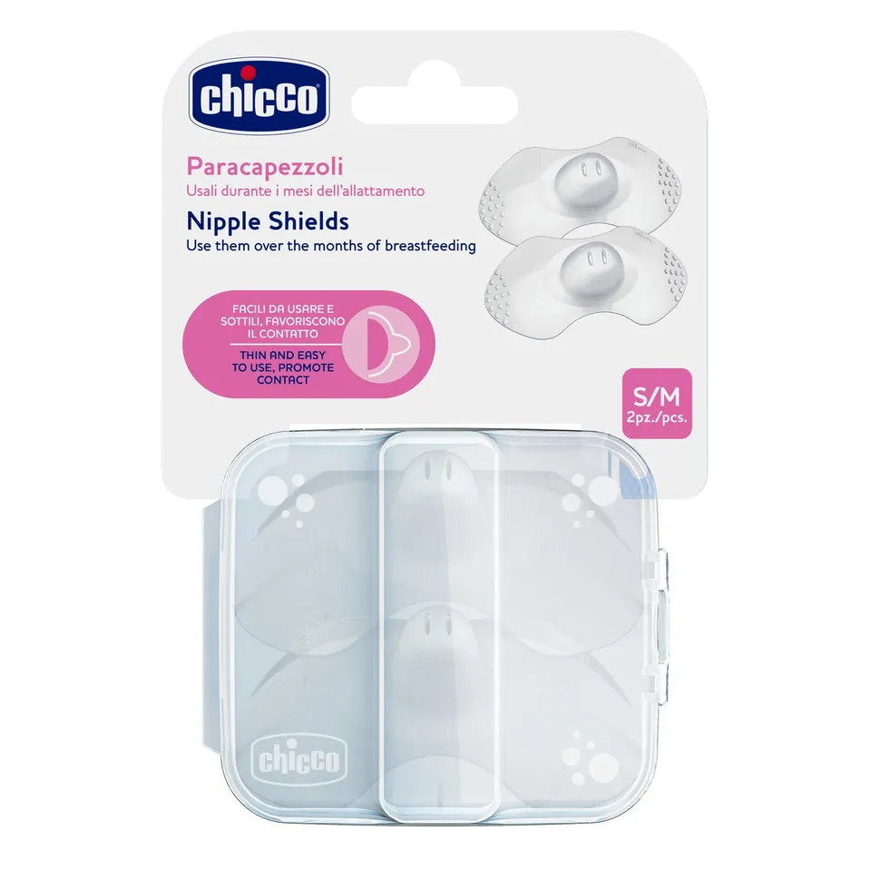 chicco-silikon-brustwarzenh-tchen-gr-e-s-m-transparent-2-st-ck-mit-sterilisierbo image 1
