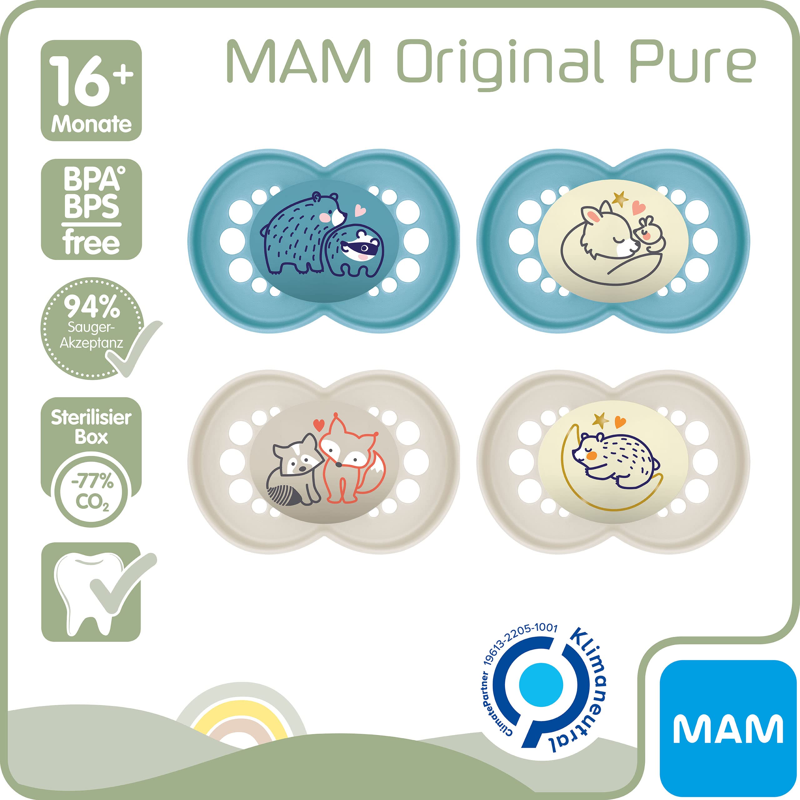 mam-original-pure-day-night-schnuller-4er-set-16-monate-skinsoft-silikon-b-r-fuc image 2