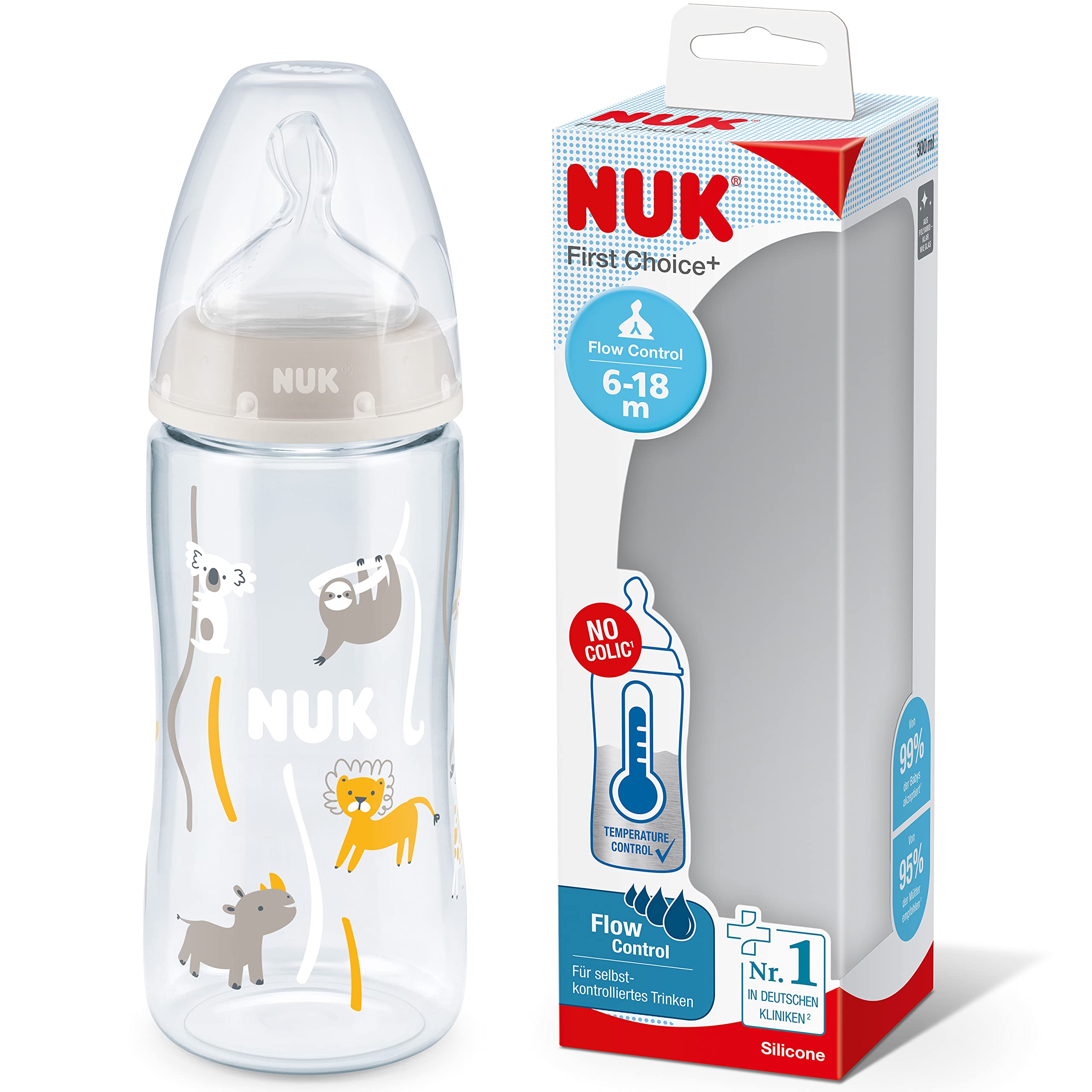 nuk-first-choice-babyflasche-300-ml-6-18-monate-blue-safari image 1