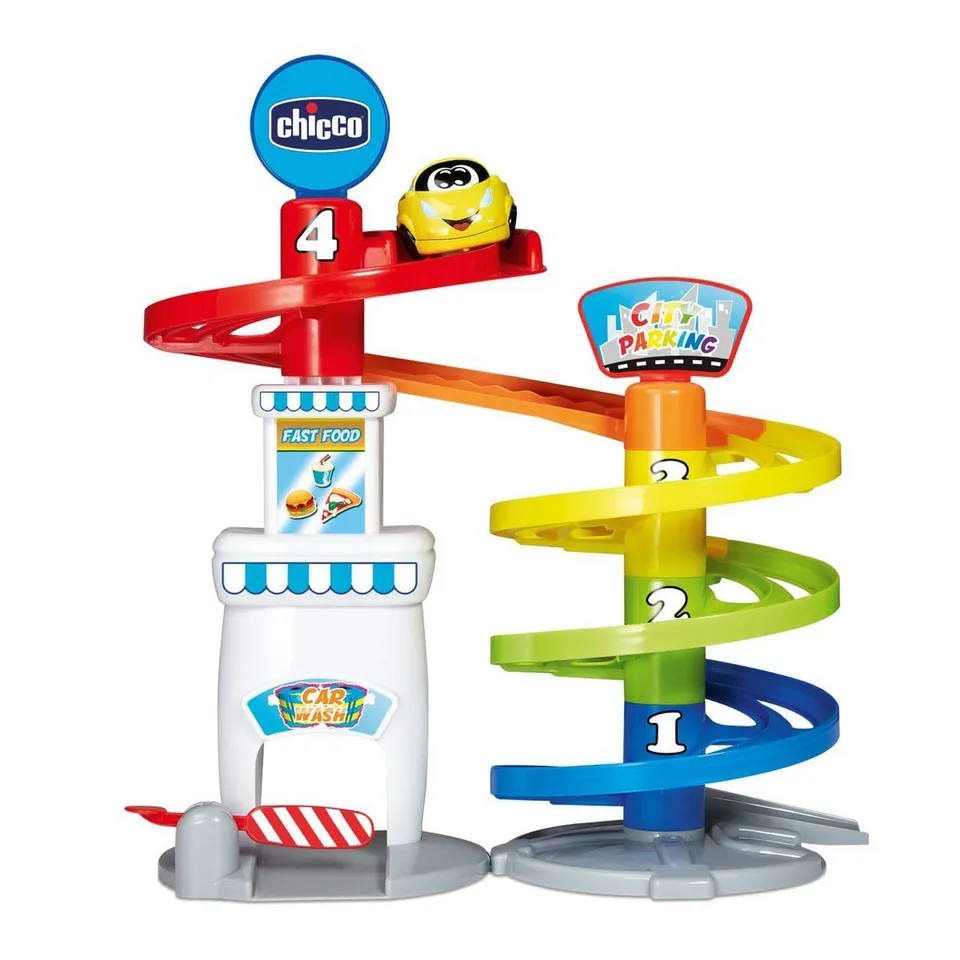 chicco-turbo-ball-parkhaus-mit-spielzeugauto-4-ebenen-rutsche-ab-1-jahr-mehrfarb image 1