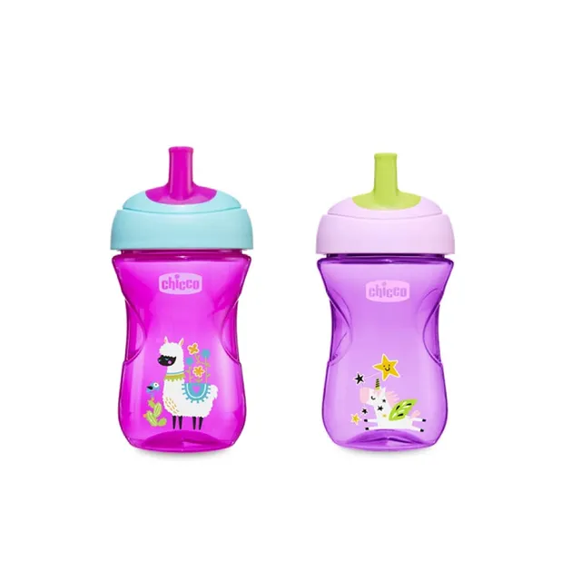 chicco-advanced-cup-trinklernbecher-266-ml-12-monate-mit-strohhalm-pink-lila image 1