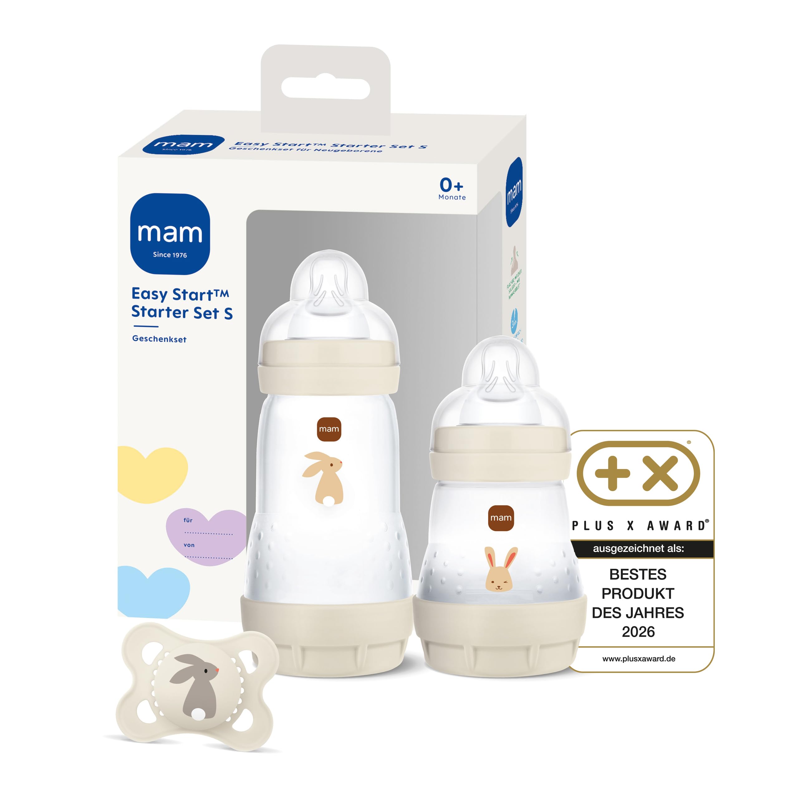 mam-easy-start-anti-colic-starter-set-s-0-monate-beige-2-flaschen-schnuller image 1