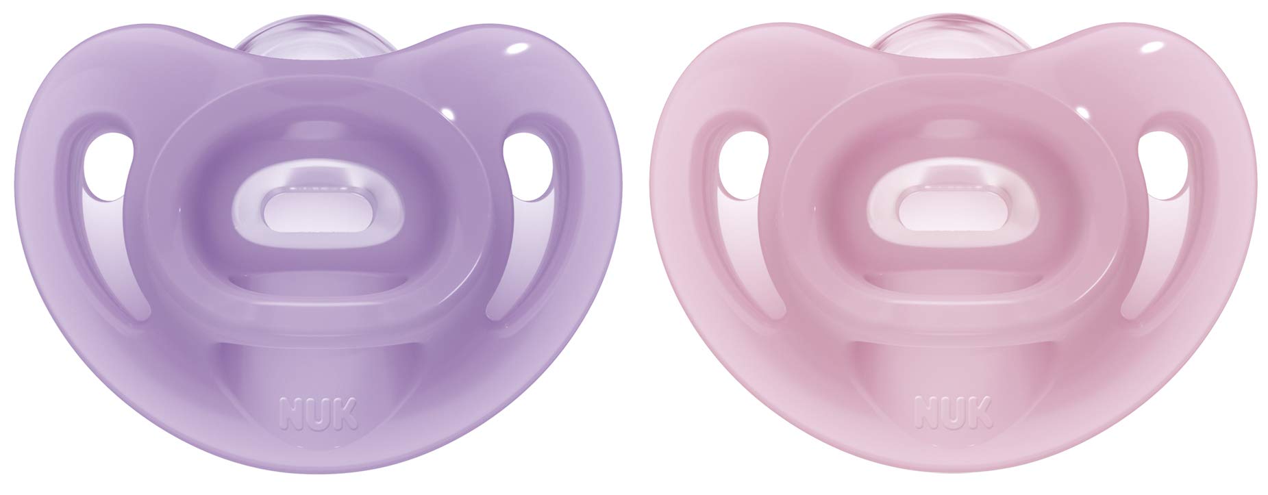 nuk-sensitive-schnuller-0-6-monate-100-silikon-bpa-frei-lila-rosa-2-st-ck image 1