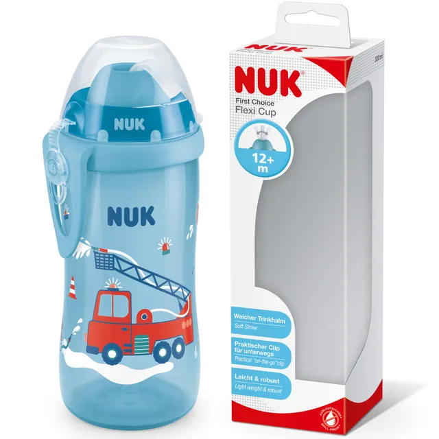 nuk-flexi-cup-trinklernbecher-12-monate-300-ml-auslaufsicherer-weicher-trinkhalm image 1