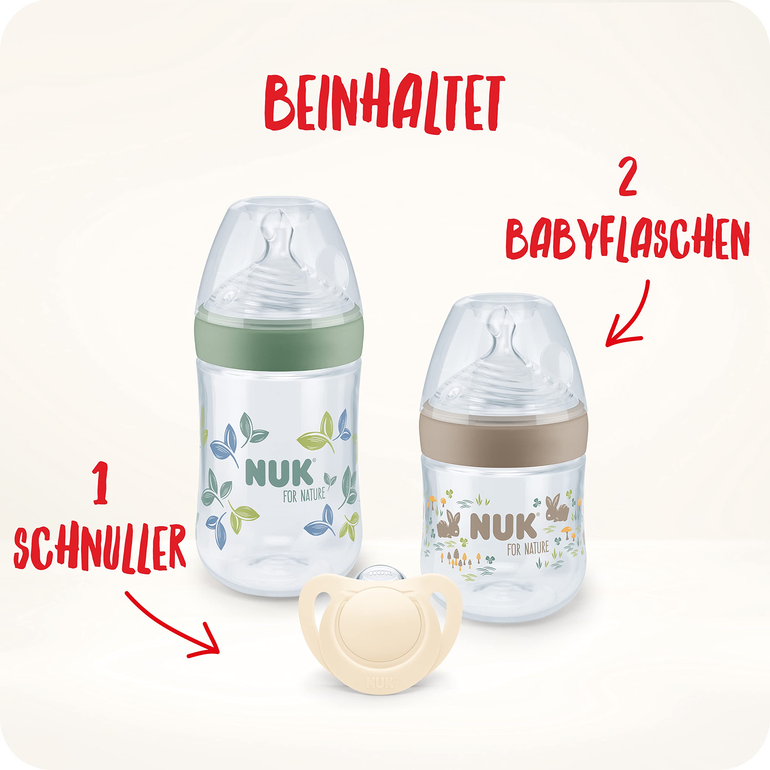 nuk-for-nature-start-set-2-babyflaschen-150-ml-260-ml-2-schnuller-0-6-monate-100 image 2