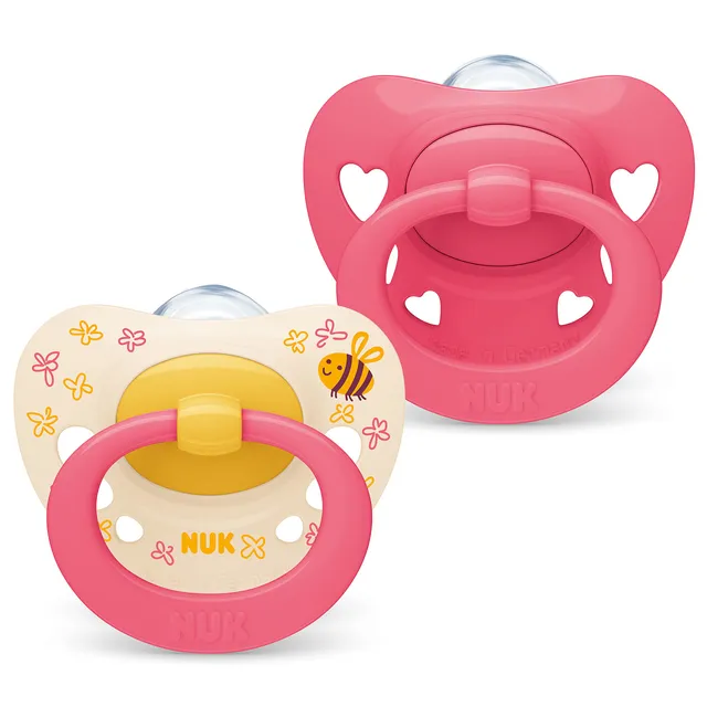nuk-signature-babyschnuller-6-18-monate-silikon-rosa-herzen-2-st-ck image 1