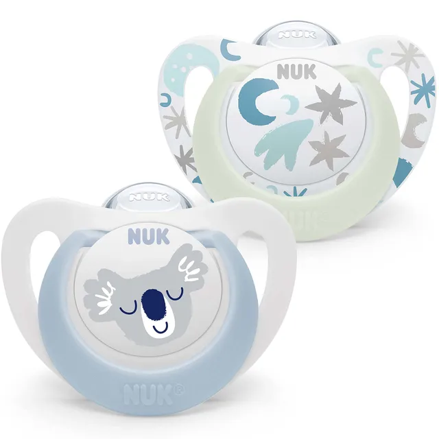 nuk-star-day-night-babyschnuller-0-6-monate-silikon-blue-koala-2-st-ck image 1