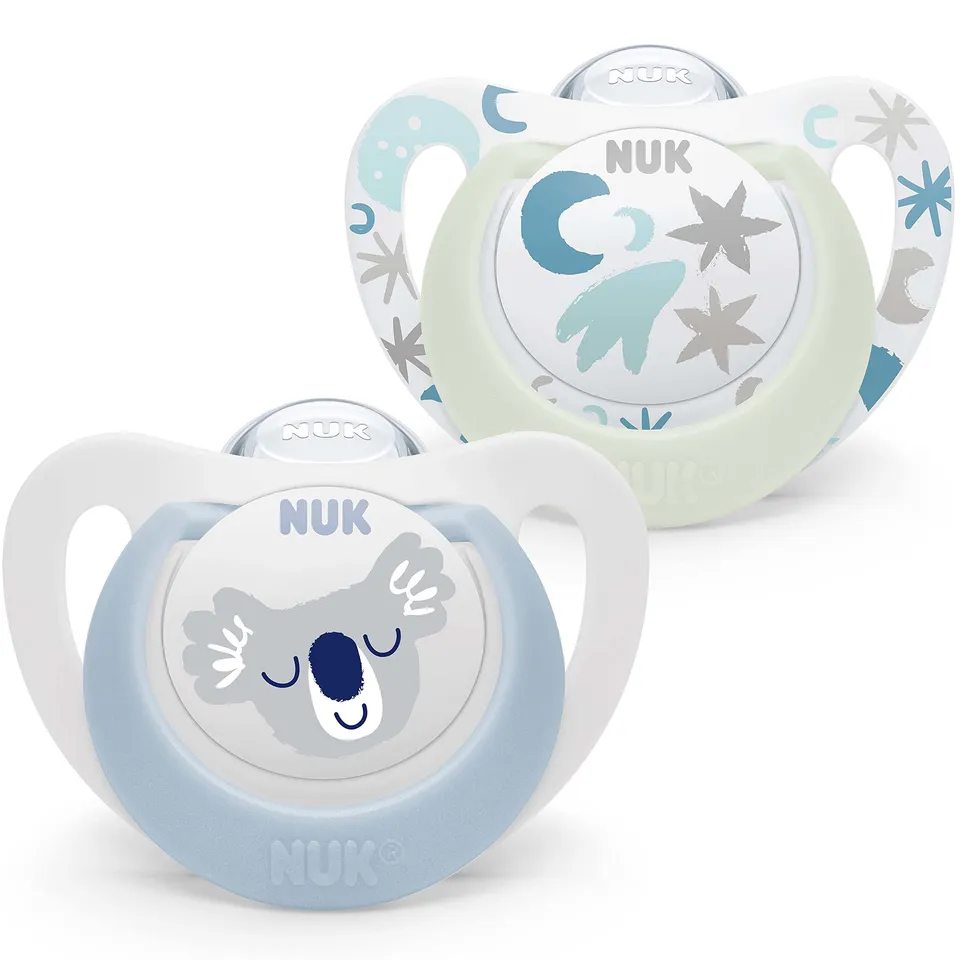 nuk-star-day-night-babyschnuller-0-6-monate-silikon-blue-koala-2-st-ck image 1