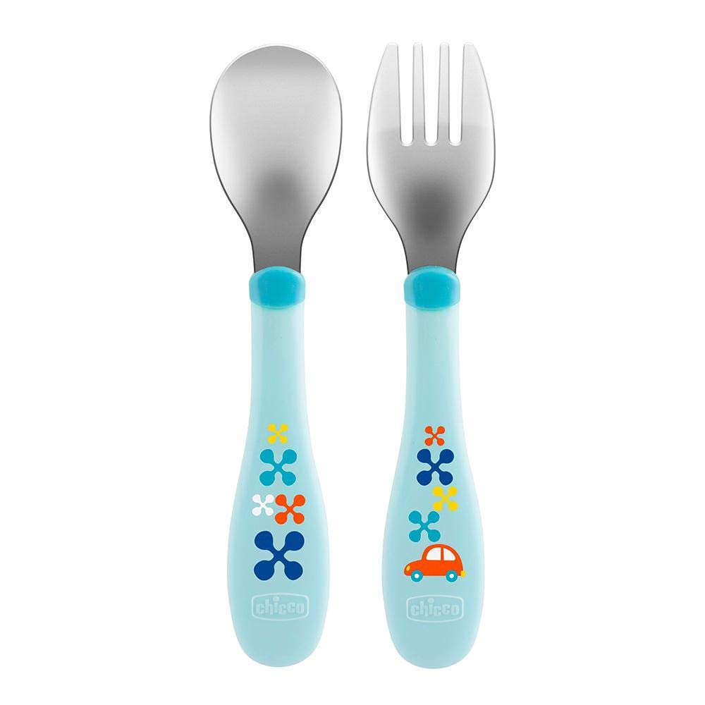 chicco-erstes-edelstahlbesteck-set-blau-18m-kinderbesteck-aus-edelstahl-mit-kuns image 2