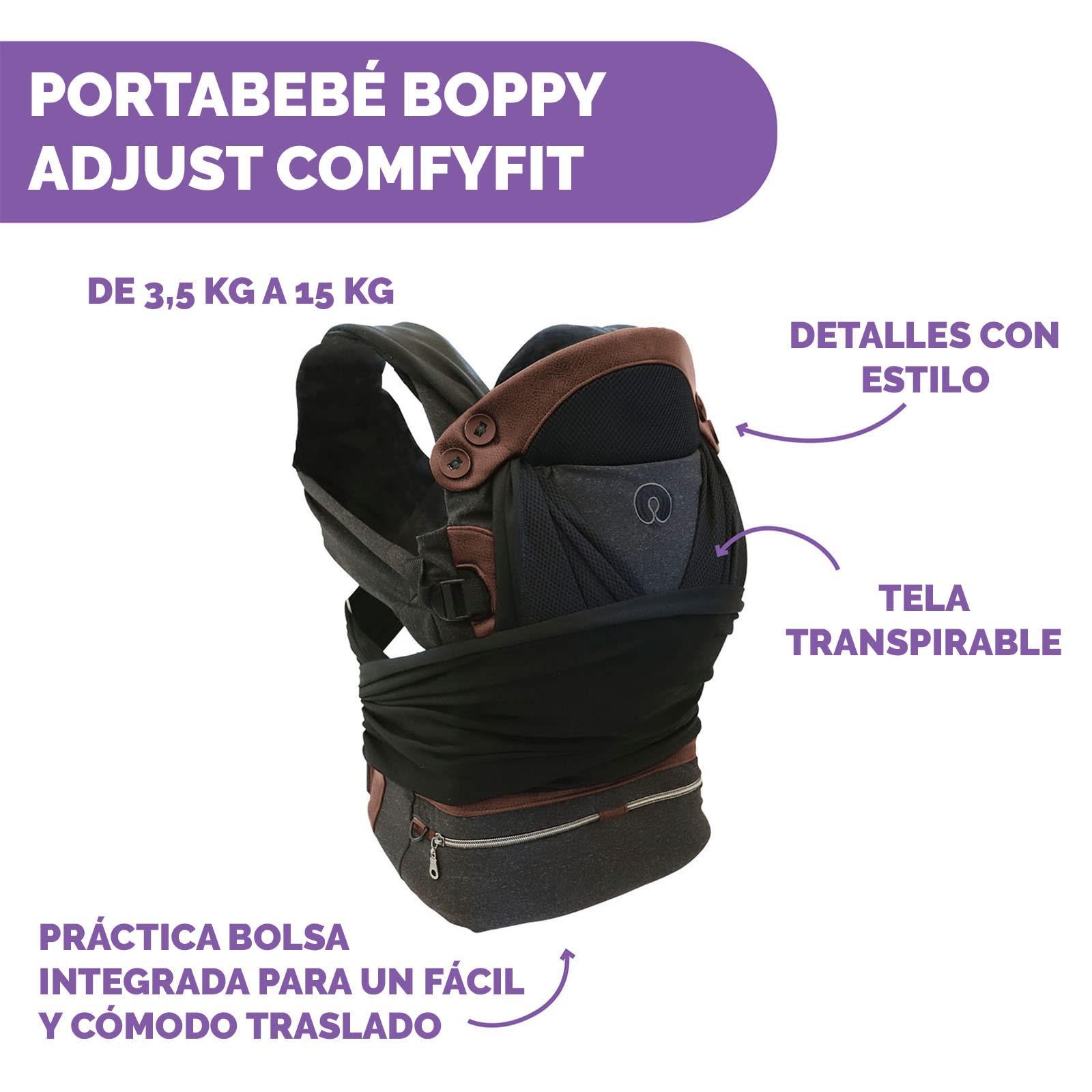 chicco-boppy-adjust-comfit-babytrage-bis-15-kg-schwarz image 2