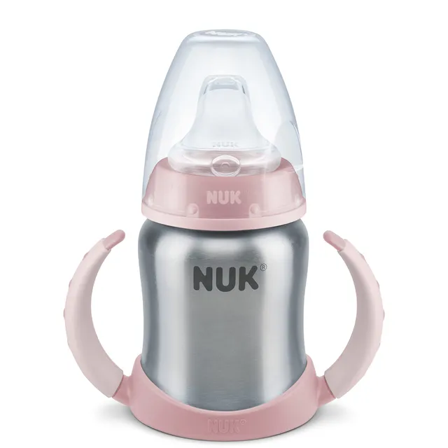nuk-learner-cup-trinklernbecher-aus-edelstahl-125-ml-6-18-monate-rosa image 1