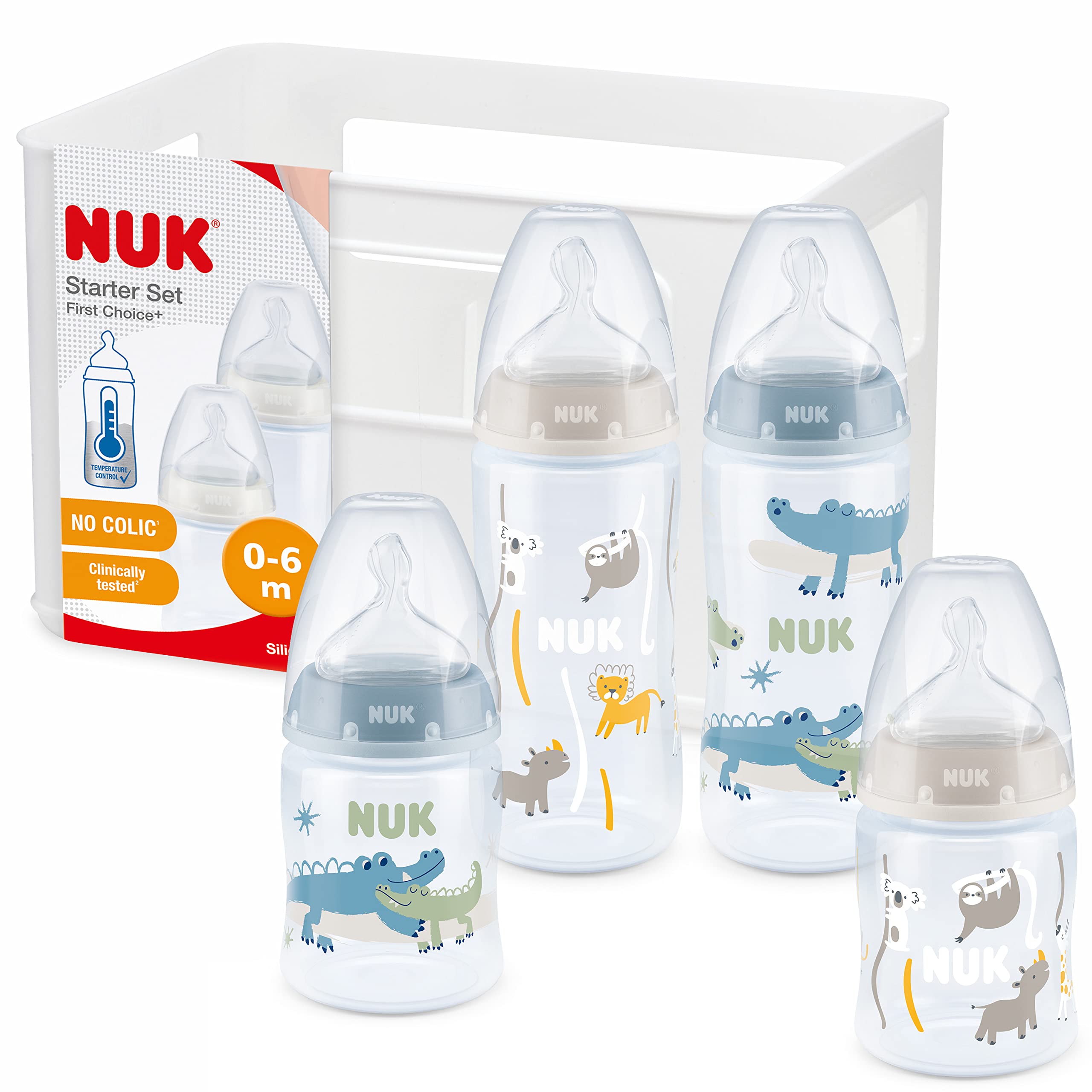 nuk-first-choice-babyflaschen-starter-set-5-teilig-4-flaschen-150-ml-300-ml-mit- image 1