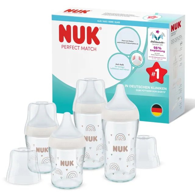 nuk-perfect-match-glas-babyflaschenset-regenbogen-120-ml-230-ml-ab-3-monaten-4-t image 1