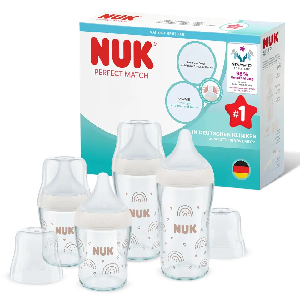 nuk-perfect-match-glas-babyflaschenset-regenbogen-120-ml-230-ml-ab-3-monaten-4-t image 1