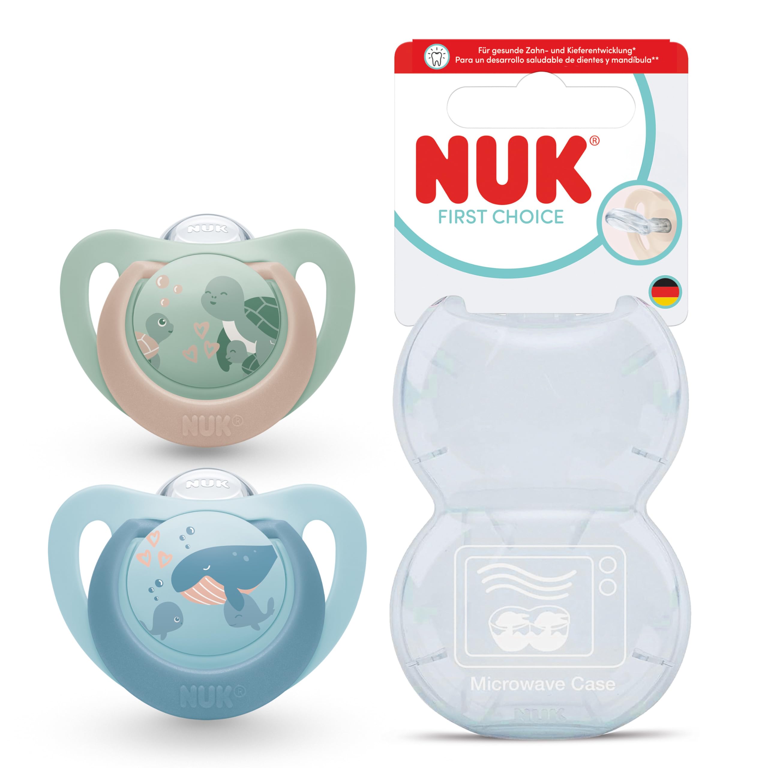 nuk-first-choice-schnuller-18-36-monate-schildkr-te-wal-2-st-ck image 1