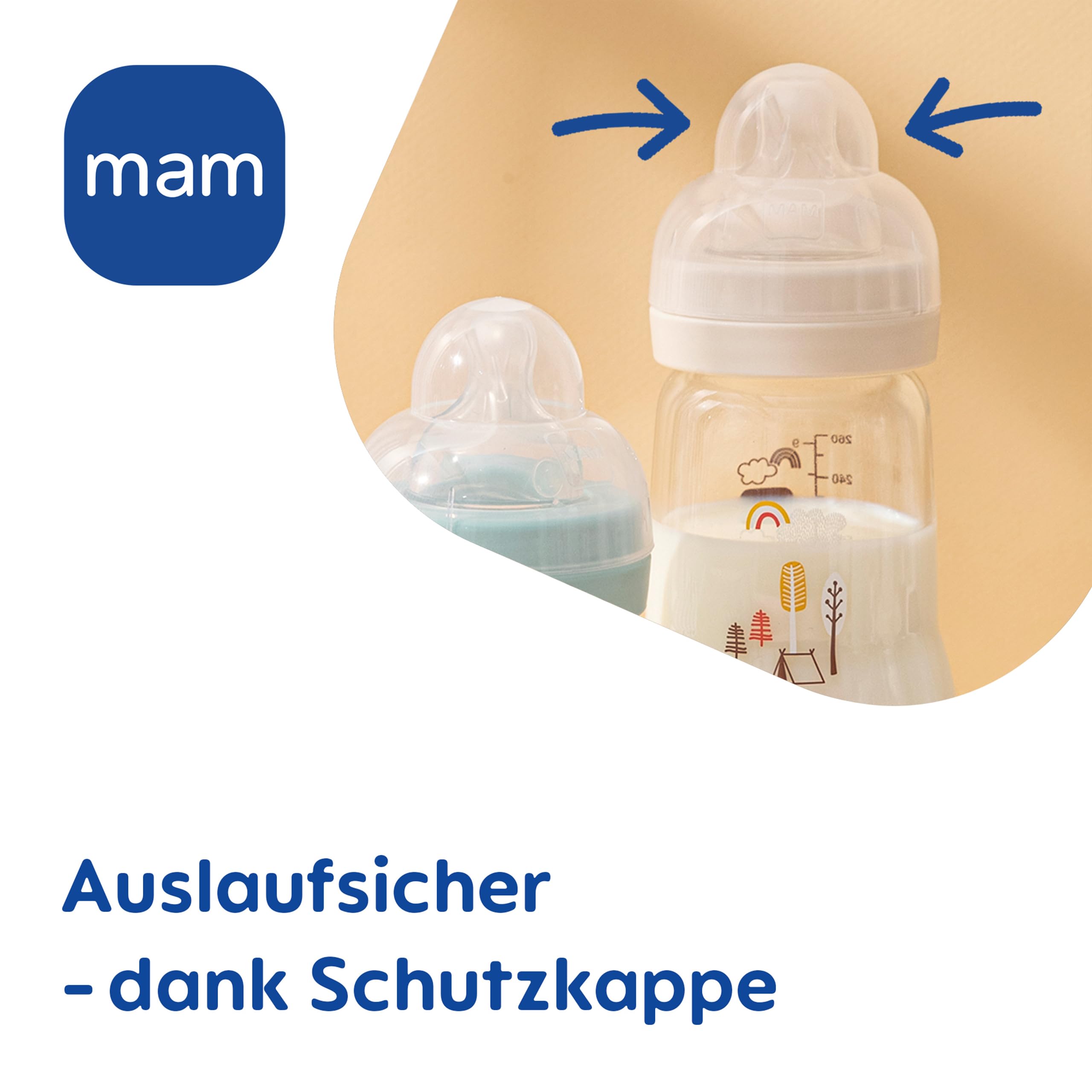 mam-feel-good-glass-bottle-geschenk-set-3-glasflaschen-1-schnuller-0-monate-beig image 6