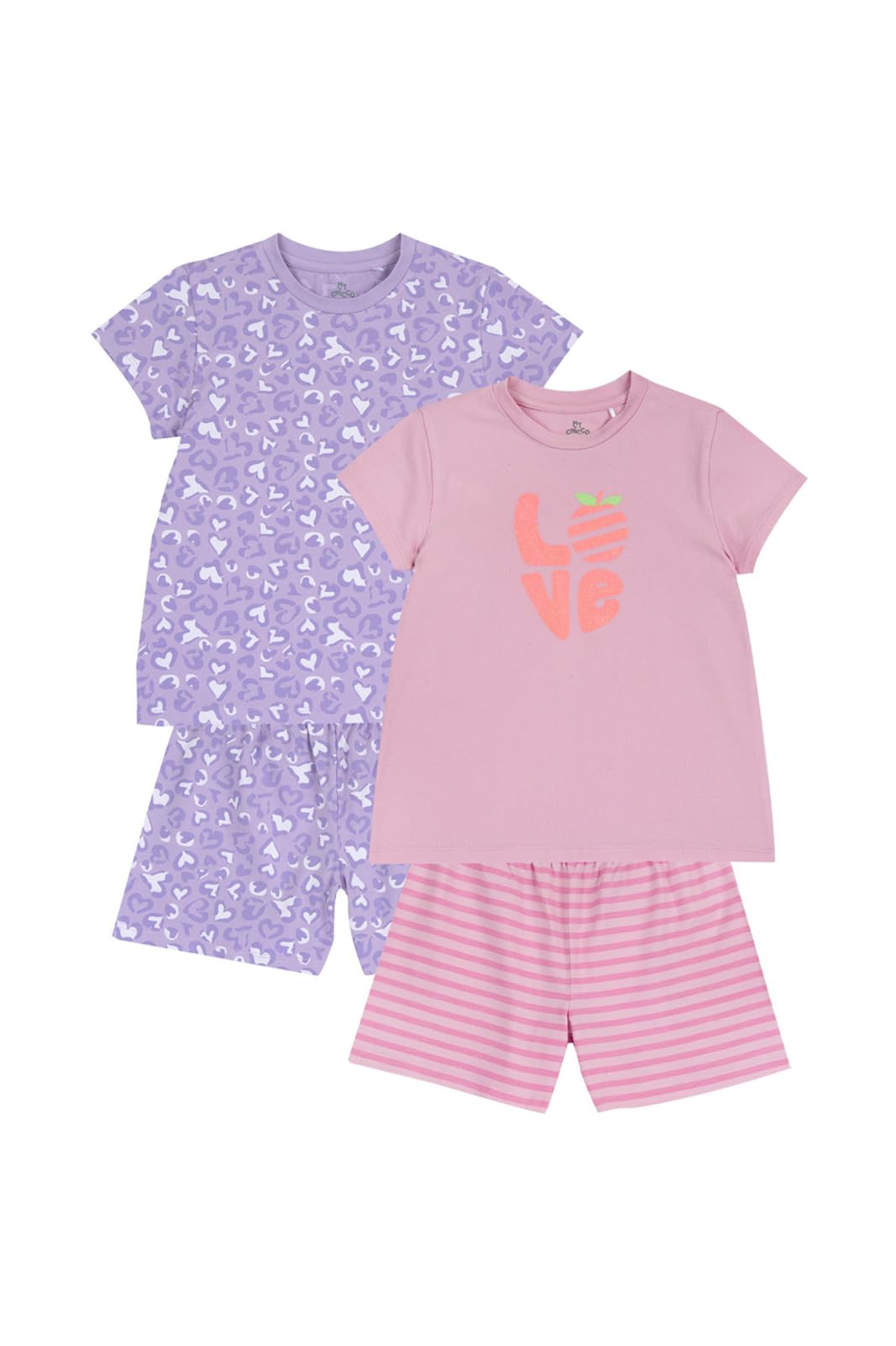 chicco-kinder-pyjamas-2er-set-kurze-schlafanz-ge-mit-t-shirt-und-shorts-aus-100- image 1