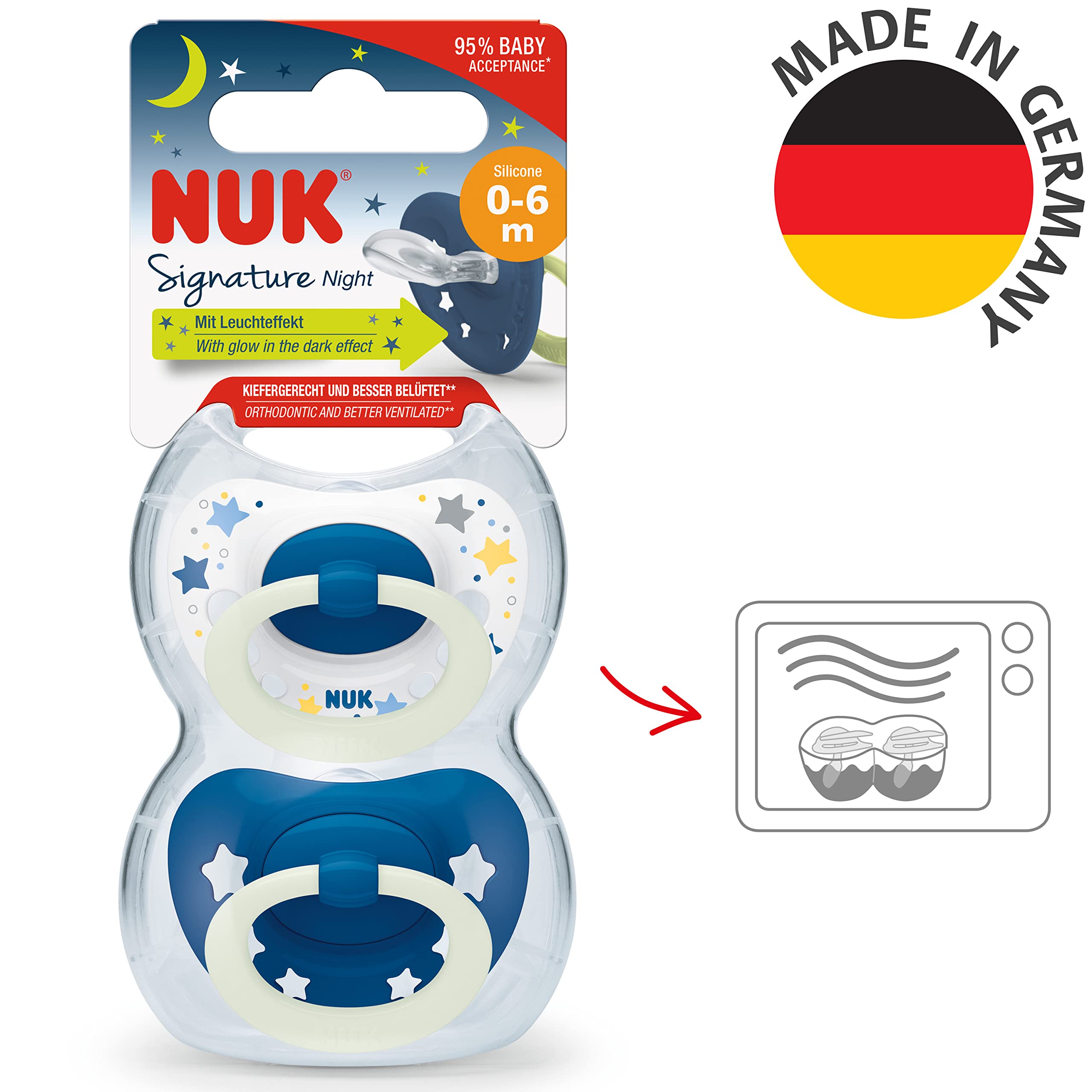nuk-signature-night-babyschnuller-0-6-monate-blaue-sterne-2-st-ck image 7