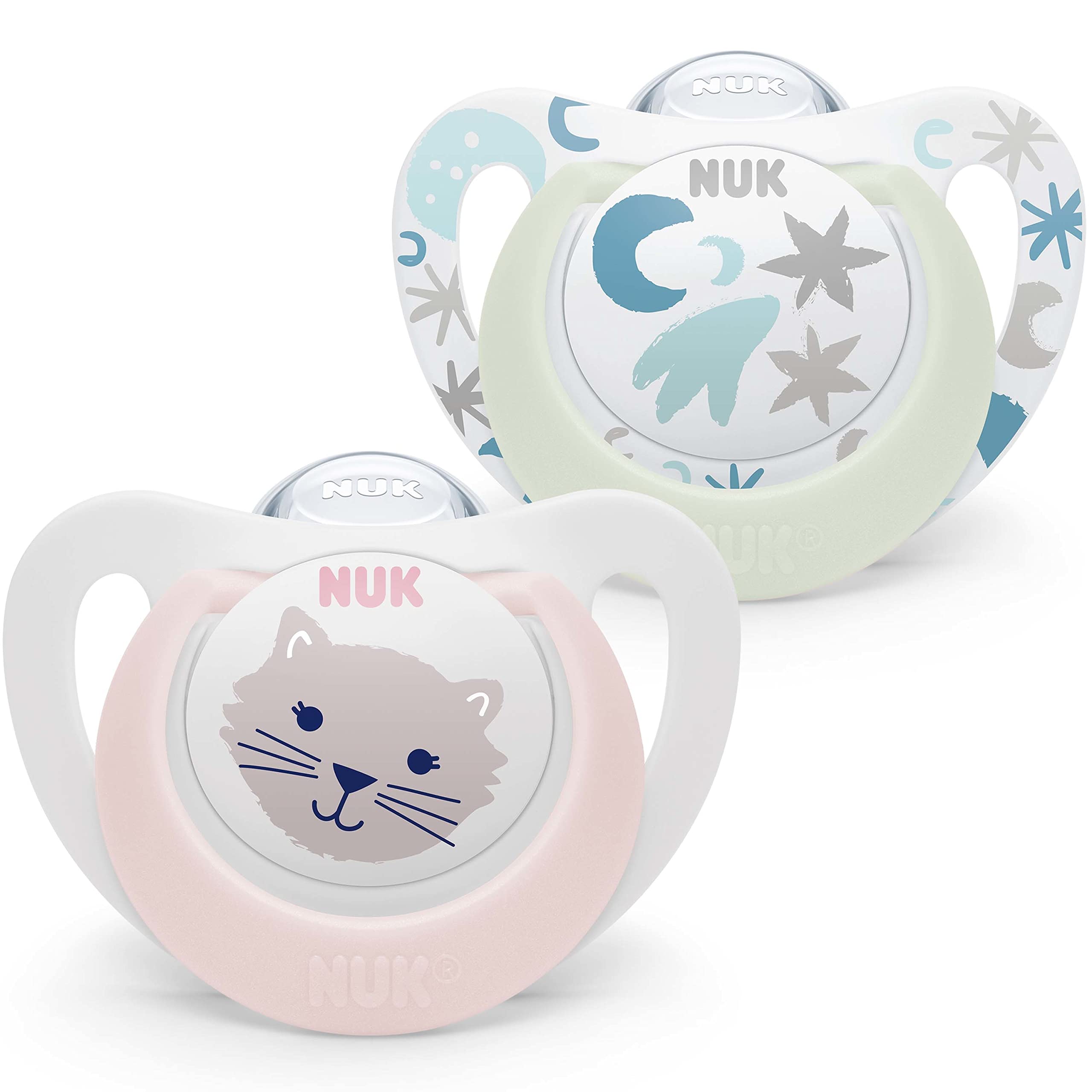 nuk-star-babyschnuller-0-6-monate-day-night-silikon-pink-cat-2-st-ck image 1