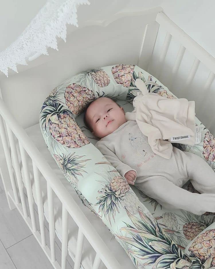 twistshake-bezug-f-r-babynest-aus-100-baumwolle-ananas-muster-mintfarben-passend image 8