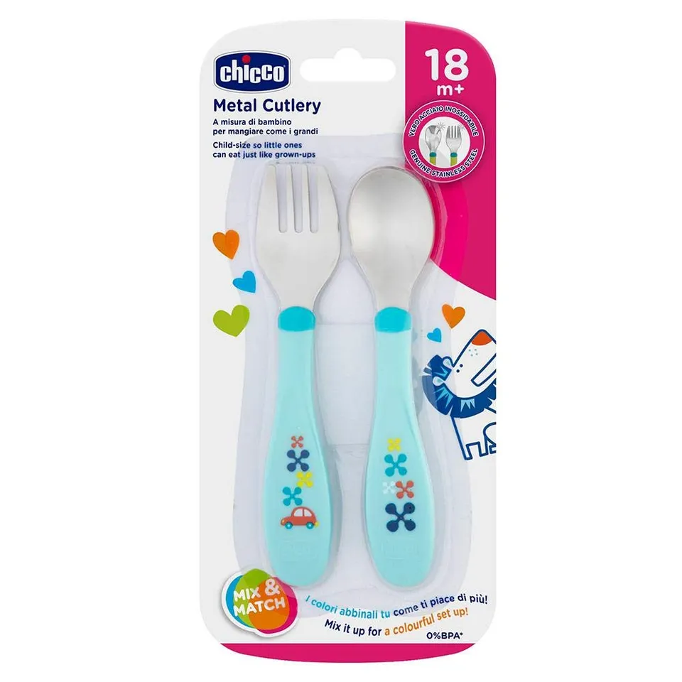 chicco-erstes-edelstahlbesteck-set-blau-18m-kinderbesteck-aus-edelstahl-mit-kuns image 1