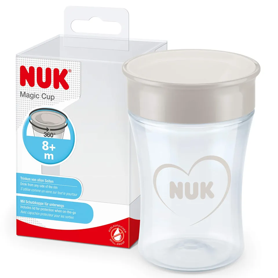 nuk-magic-cup-trinklernbecher-360-trinkrand-ab-8-monaten-230-ml-grau-wei image 1
