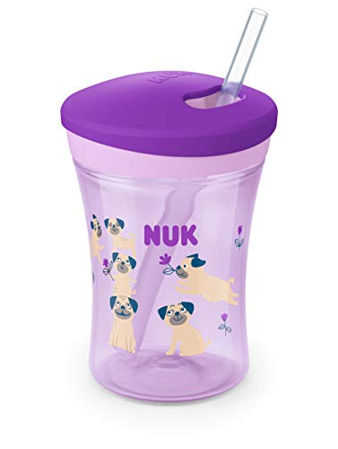 nuk-action-cup-trinklernflasche-mit-weichem-trinkhalm-230-ml-hunde-violett-12-mo image 4