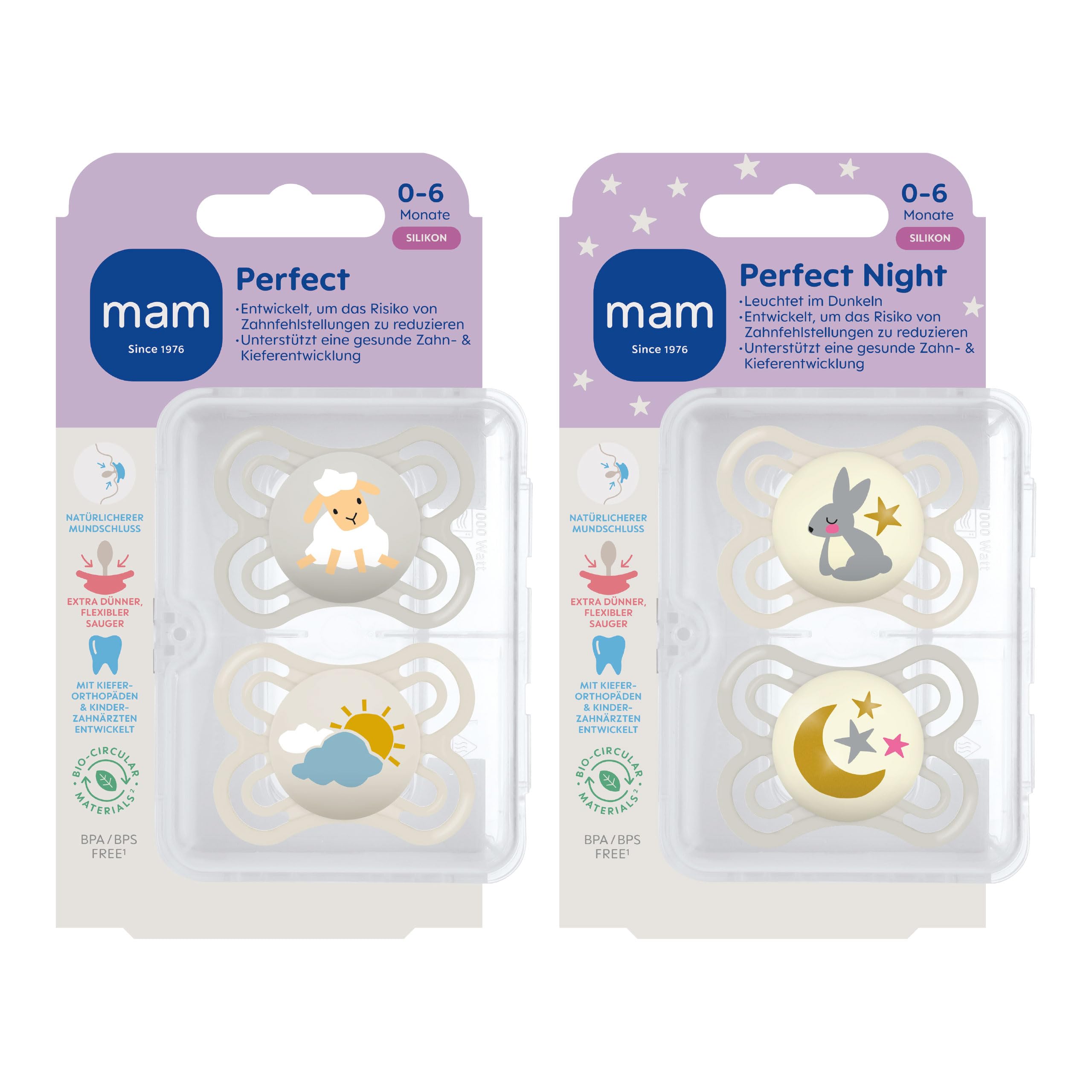 mam-perfect-day-night-schnuller-4er-set-0-6-monate-94-akzeptanz-skinsoft-silikon image 2