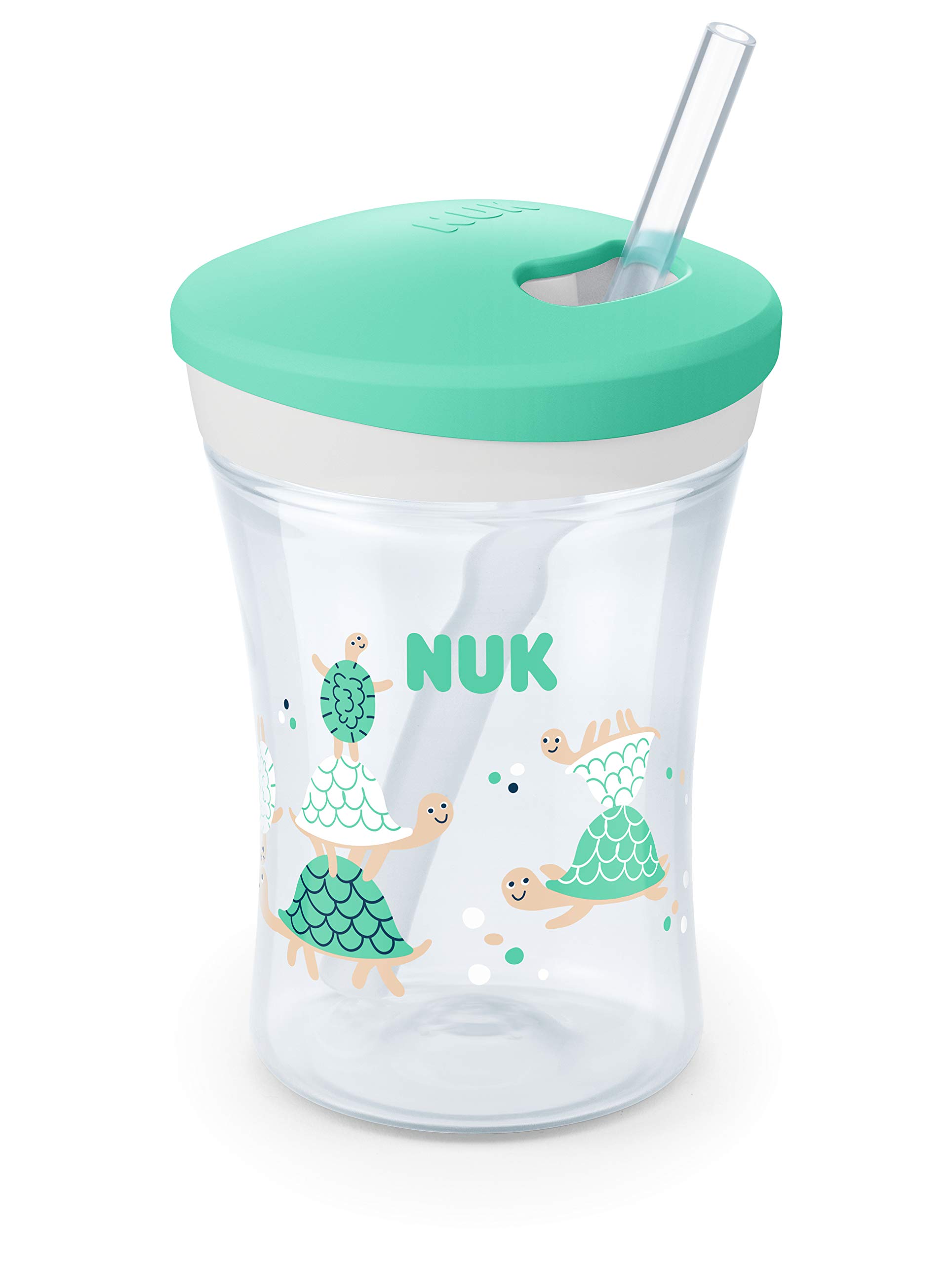 nuk-action-cup-trinklernflasche-mit-weichem-trinkhalm-230-ml-schildkr-ten-gr-n-1 image 1