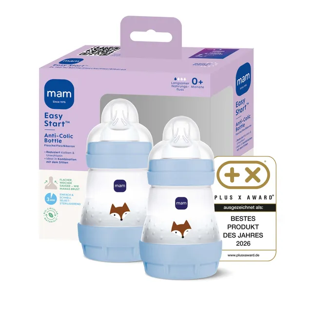 mam-easy-start-anti-colic-babyflasche-160-ml-0-monate-gr-1-fuchs-2-st-ck image 1