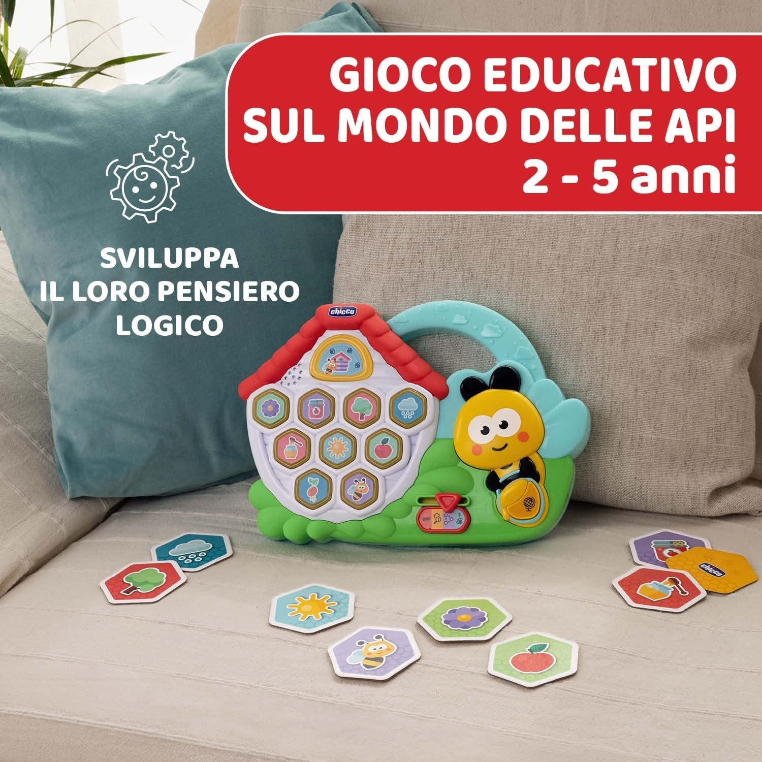 chicco-baby-bee-aktivit-tszentrum-elektronisches-lernspielzeug-3-spielmodi-12-le image 3