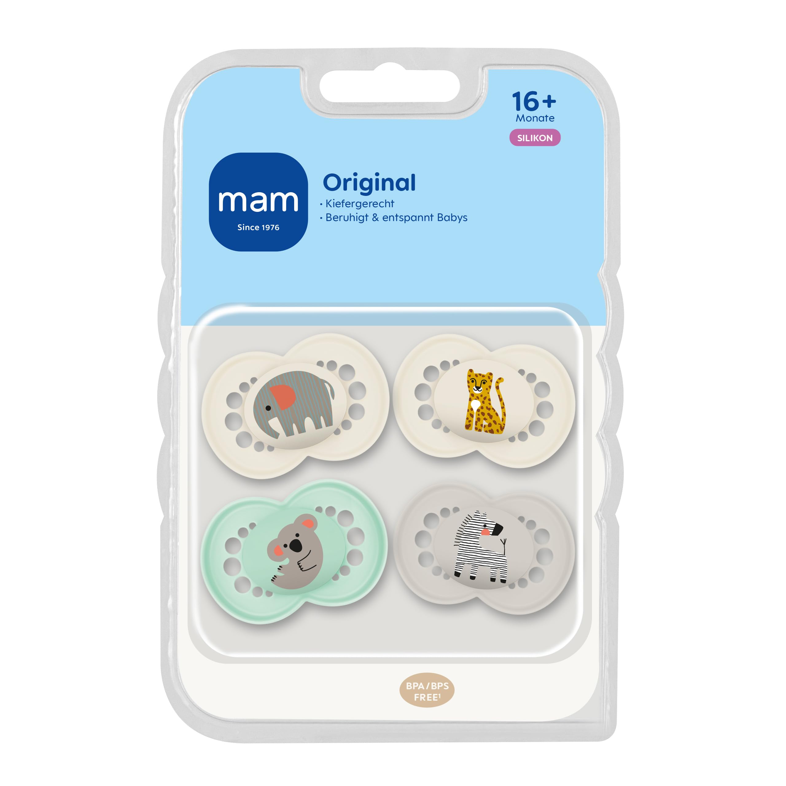 mam-original-schnuller-16-monate-4er-set-elefant-leopard-skinsoft-silikon image 2
