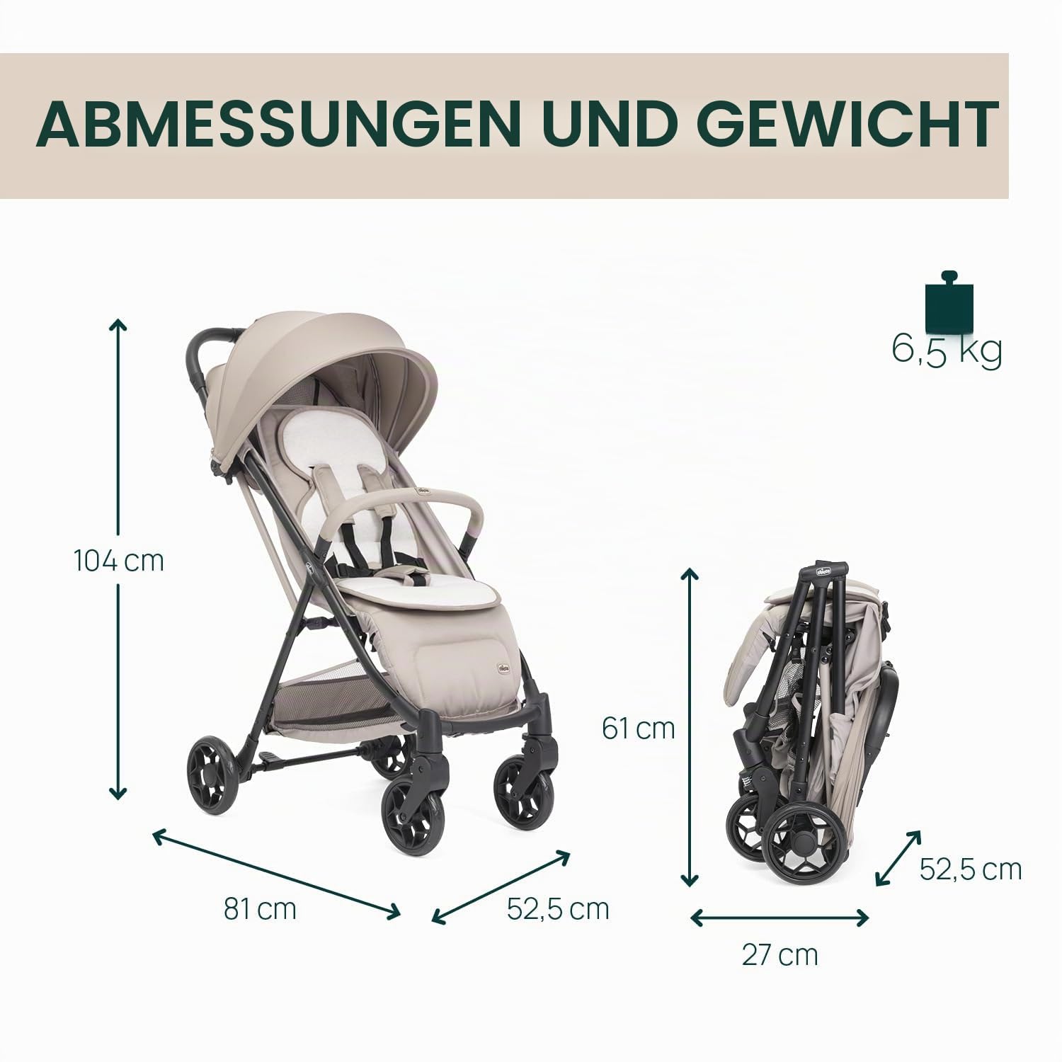 chicco-kinderwagen-taormina-ab-geburt-bis-22-kg-zusammenklappbar-beige image 2