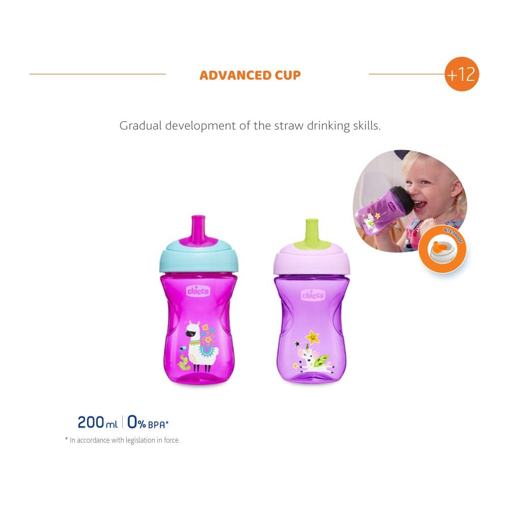 chicco-advanced-cup-trinklernbecher-266-ml-12-monate-mit-strohhalm-pink-lila image 2