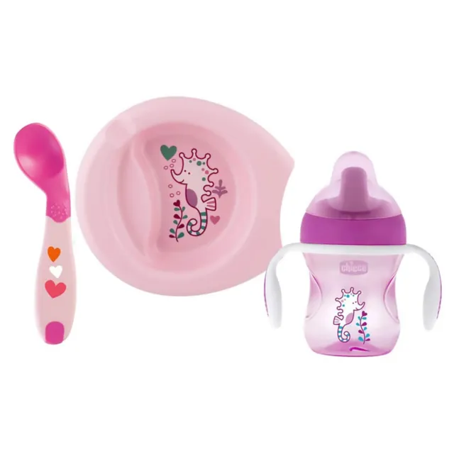 chicco-geschenkset-6-baby-geschirrset-teller-becher-l-ffel image 1