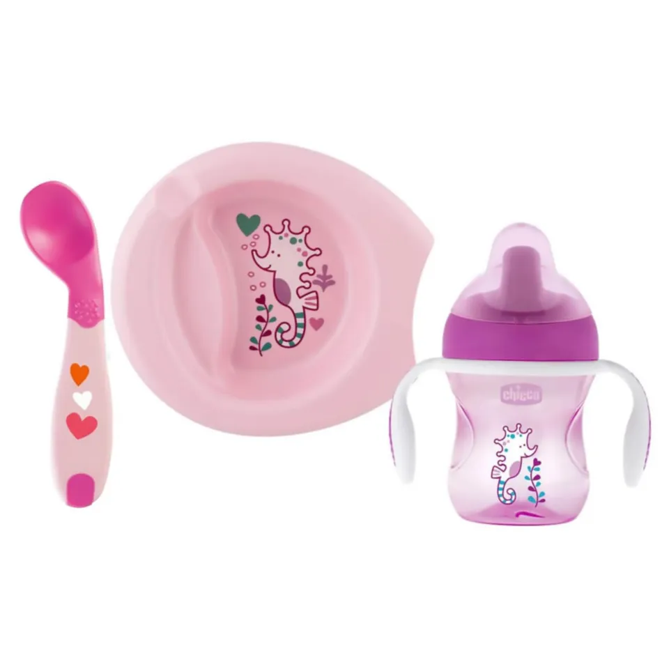 chicco-geschenkset-6-baby-geschirrset-teller-becher-l-ffel image 1