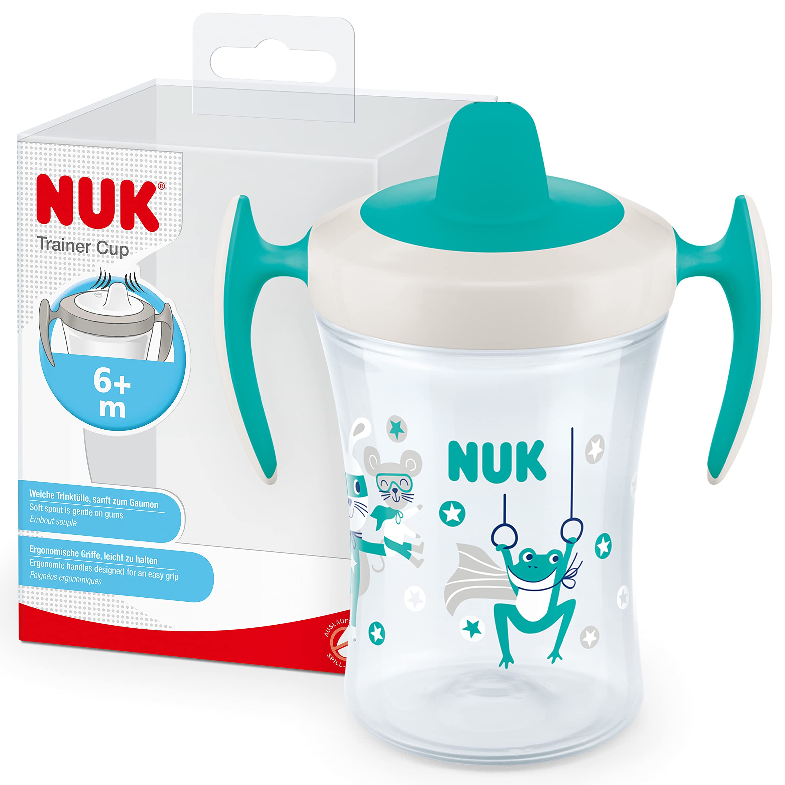 nuk-trainer-cup-trinklernbecher-auslaufsicher-weicher-trinkschnabel-ergonomische image 1