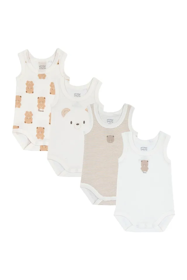 chicco-baby-bodys-rmellos-4er-set-100-baumwolle-0-3-monate image 1