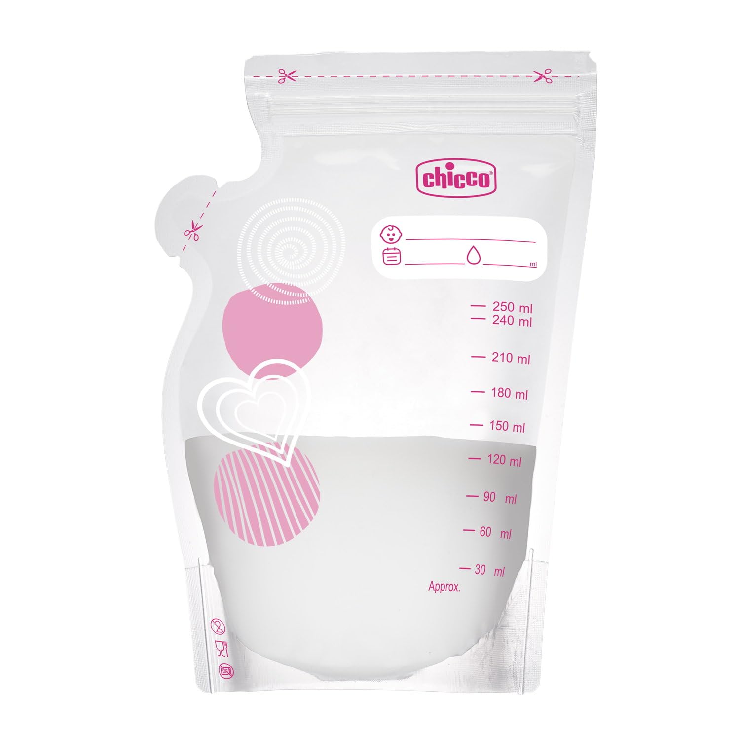 chicco-milchbeutel-30-st-ck-auslaufsicher-250-ml-mit-ausguss image 3