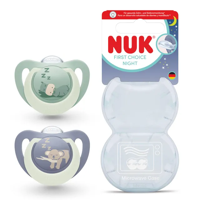 nuk-first-choice-night-schnuller-18-36-monate-nilpferd-koala-2-st-ck image 1