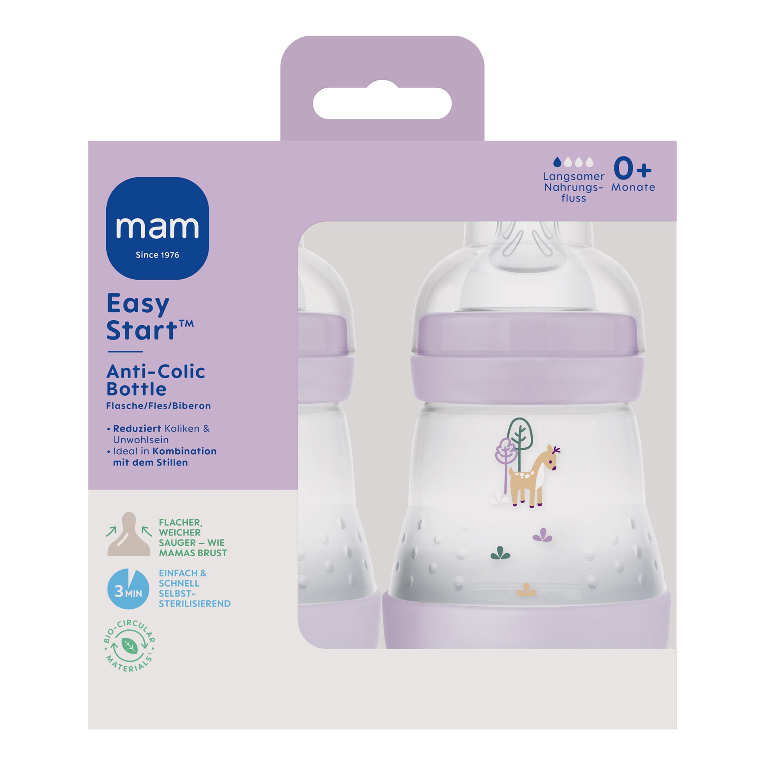 mam-easy-start-anti-colic-babyflasche-2er-set-160-ml-milchflasche-mit-bodenventi image 2