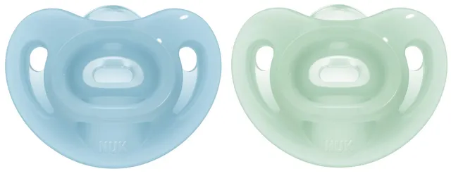 nuk-sensitive-schnuller-0-6-monate-blau-gr-n-2-st-ck image 1