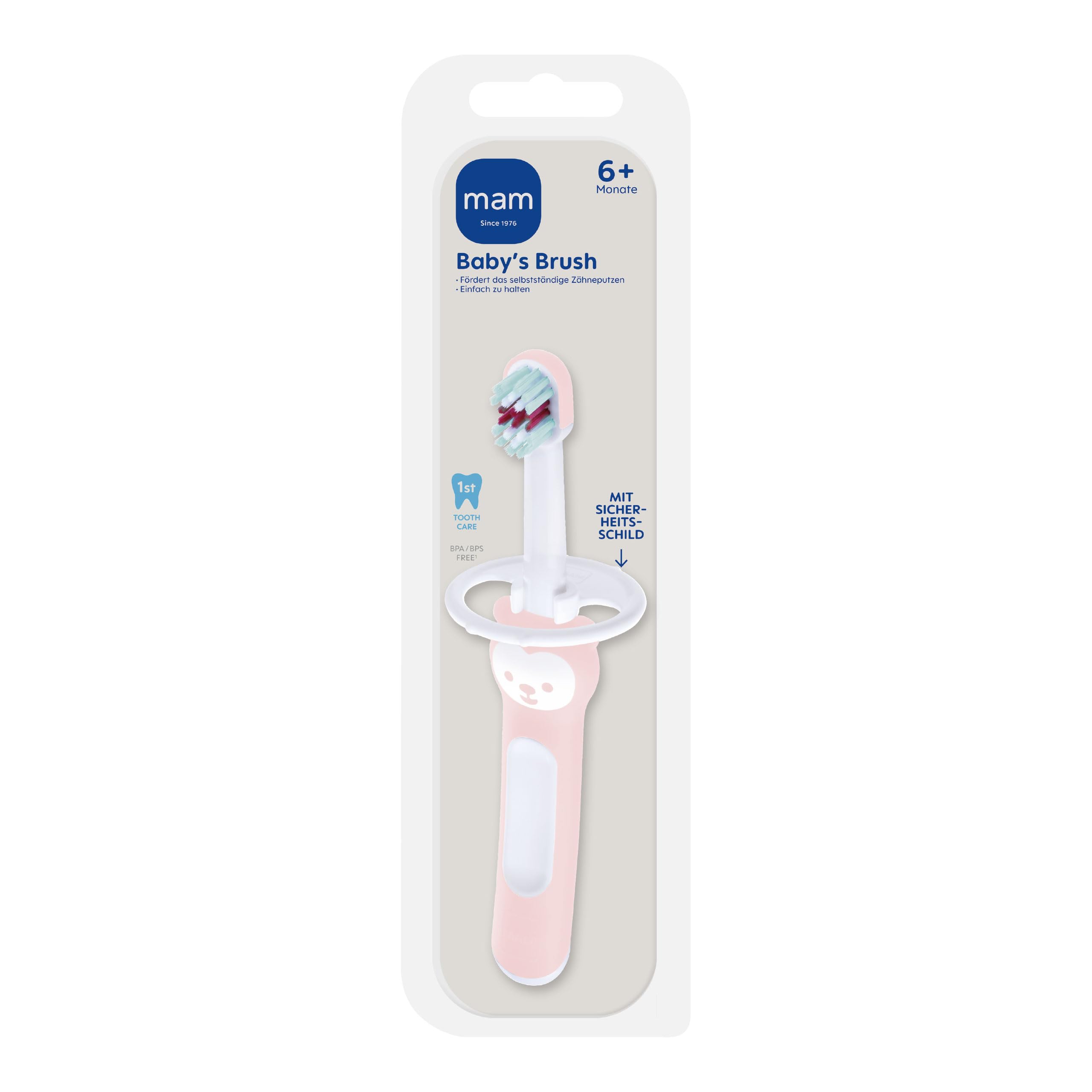mam-baby-s-brush-baby-zahnb-rste-kurzer-griff-ab-6-monate-rosa image 2