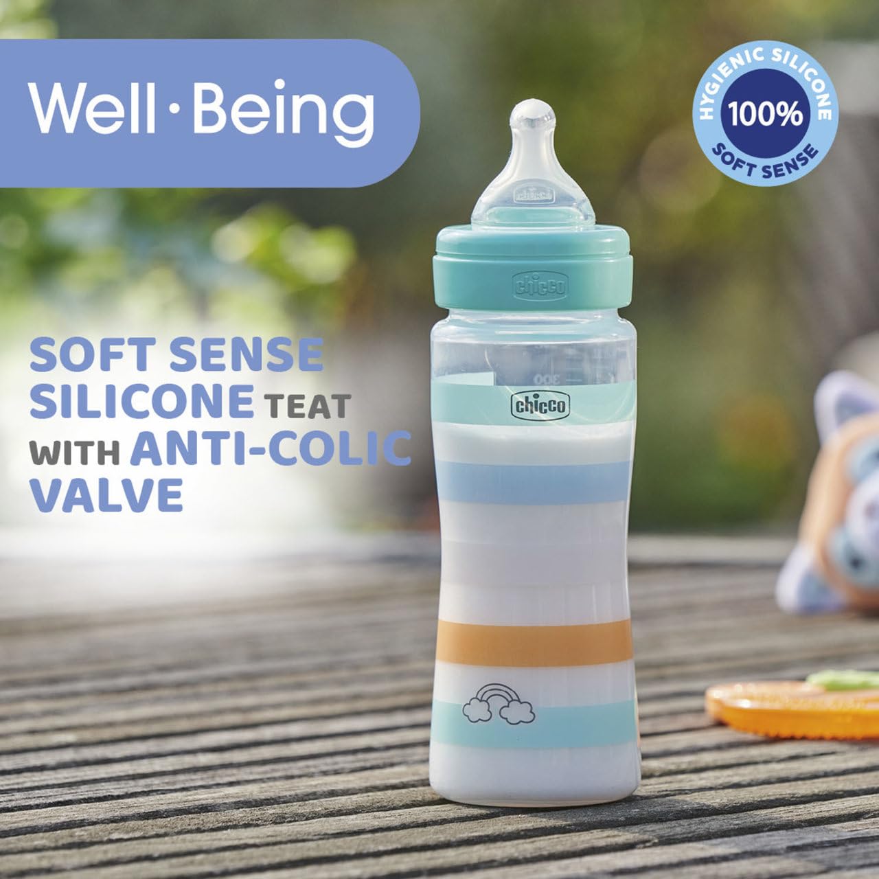 chicco-well-being-babyflasche-330-ml-4-monate-schneller-fluss-orange image 7